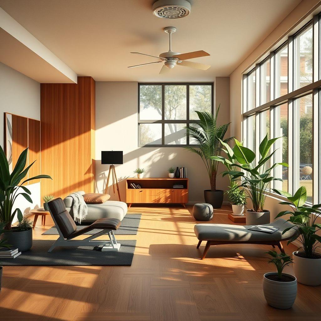 Midcentury Modern Home Gym design example 2