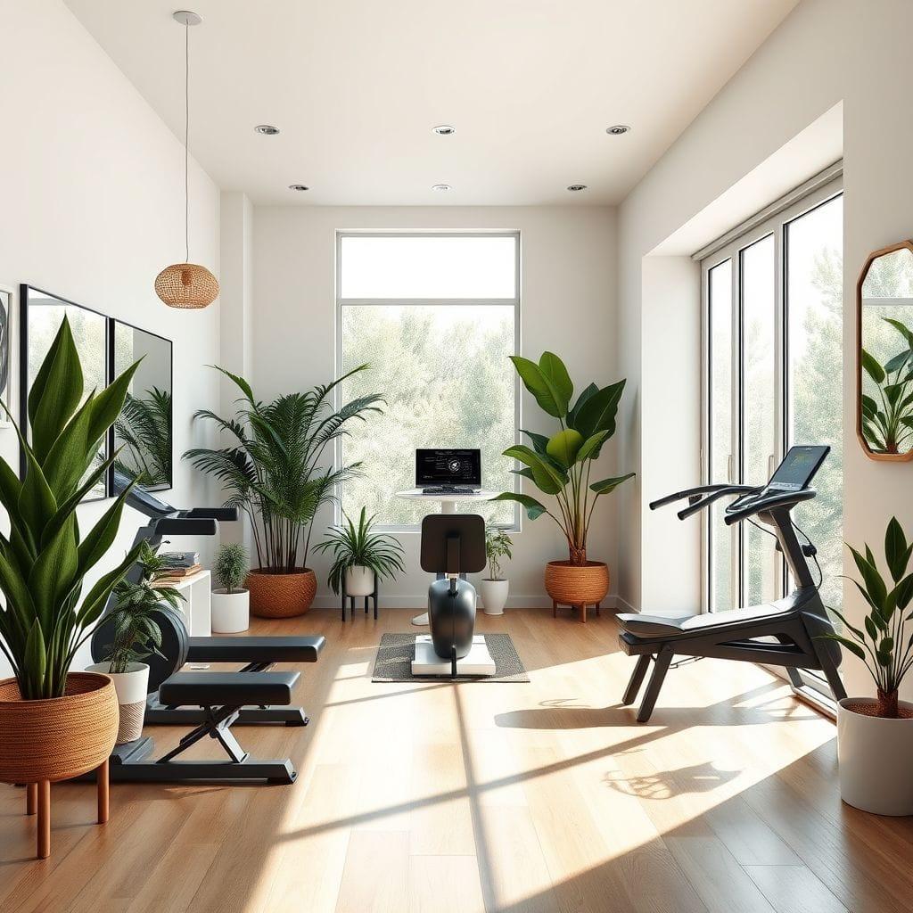 Midcentury Modern Home Gym design example 3