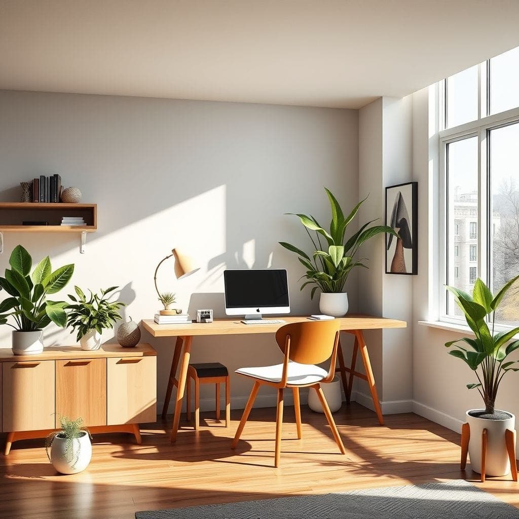 Midcentury Modern Home Office design example 4