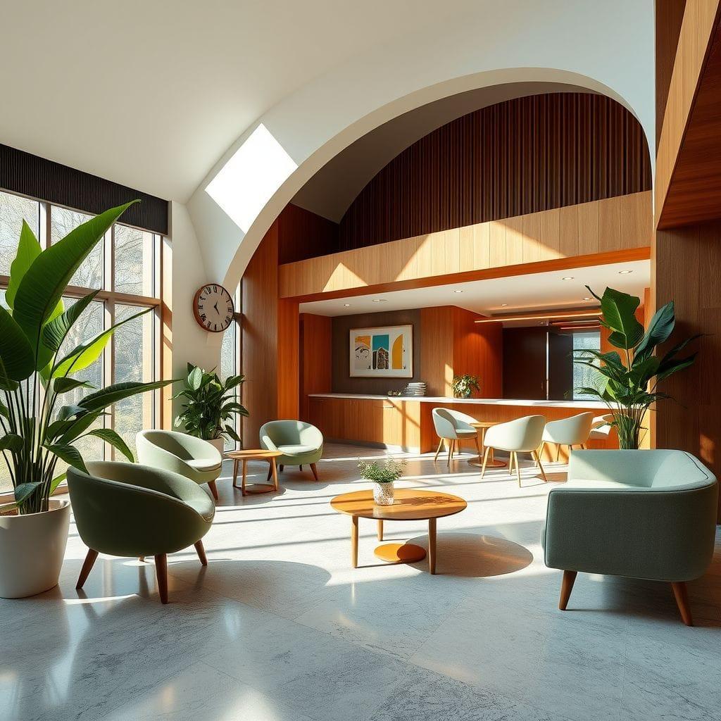 Midcentury Modern Hotel Lobby design example 1