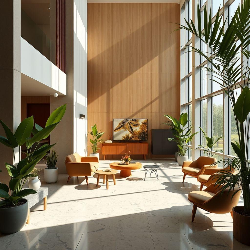 Midcentury Modern Hotel Lobby design example 4