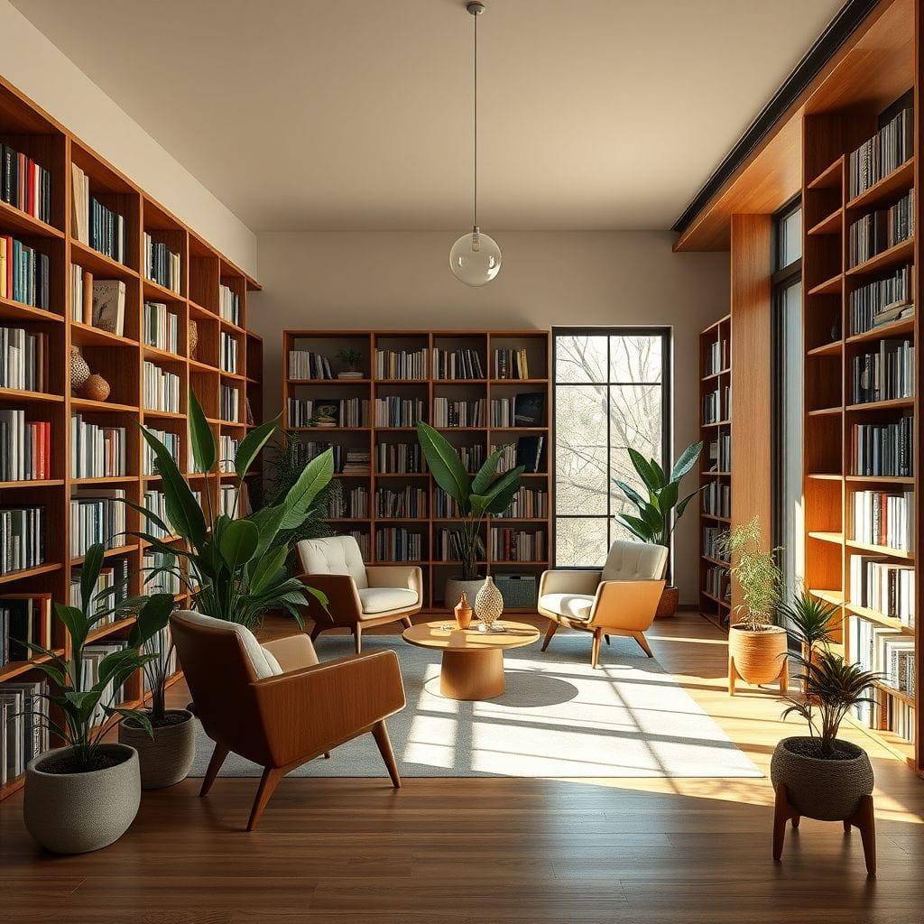 Midcentury Modern Library design example 2