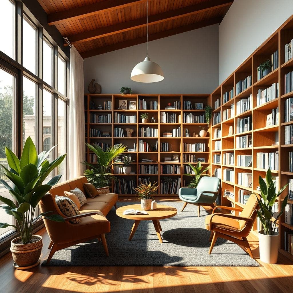 Midcentury Modern Library design example 3