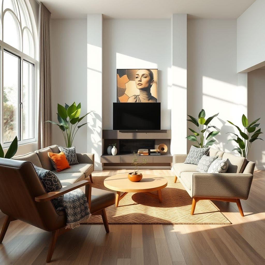 Midcentury Modern Living Room design example 1