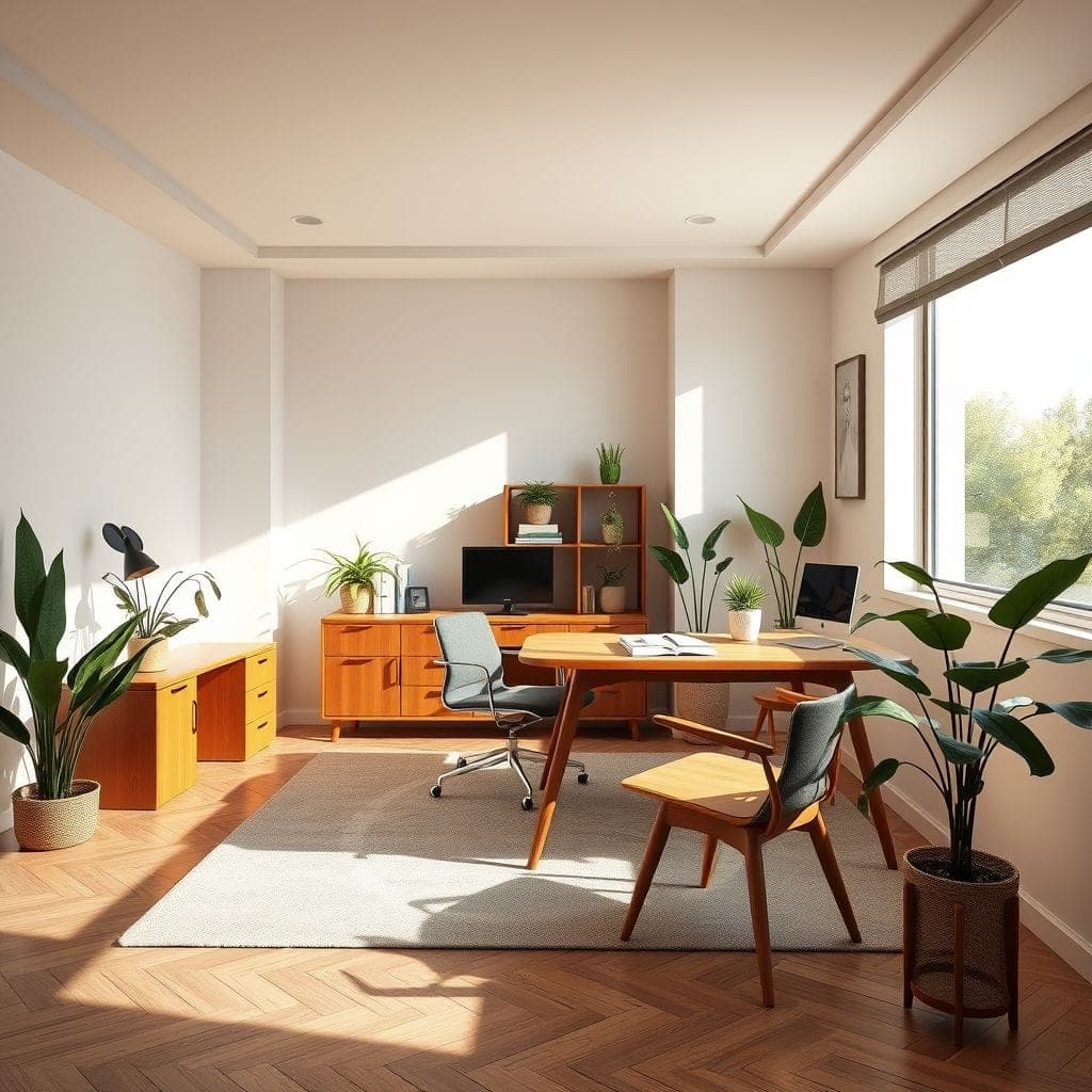 Midcentury Modern Study Room design example 2