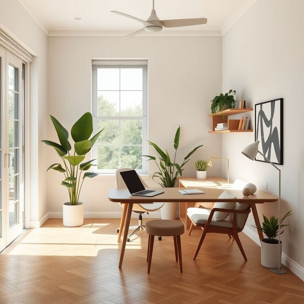 Midcentury Modern Study Room design example 4