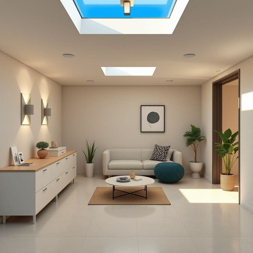 Minimalist Basement design example 3