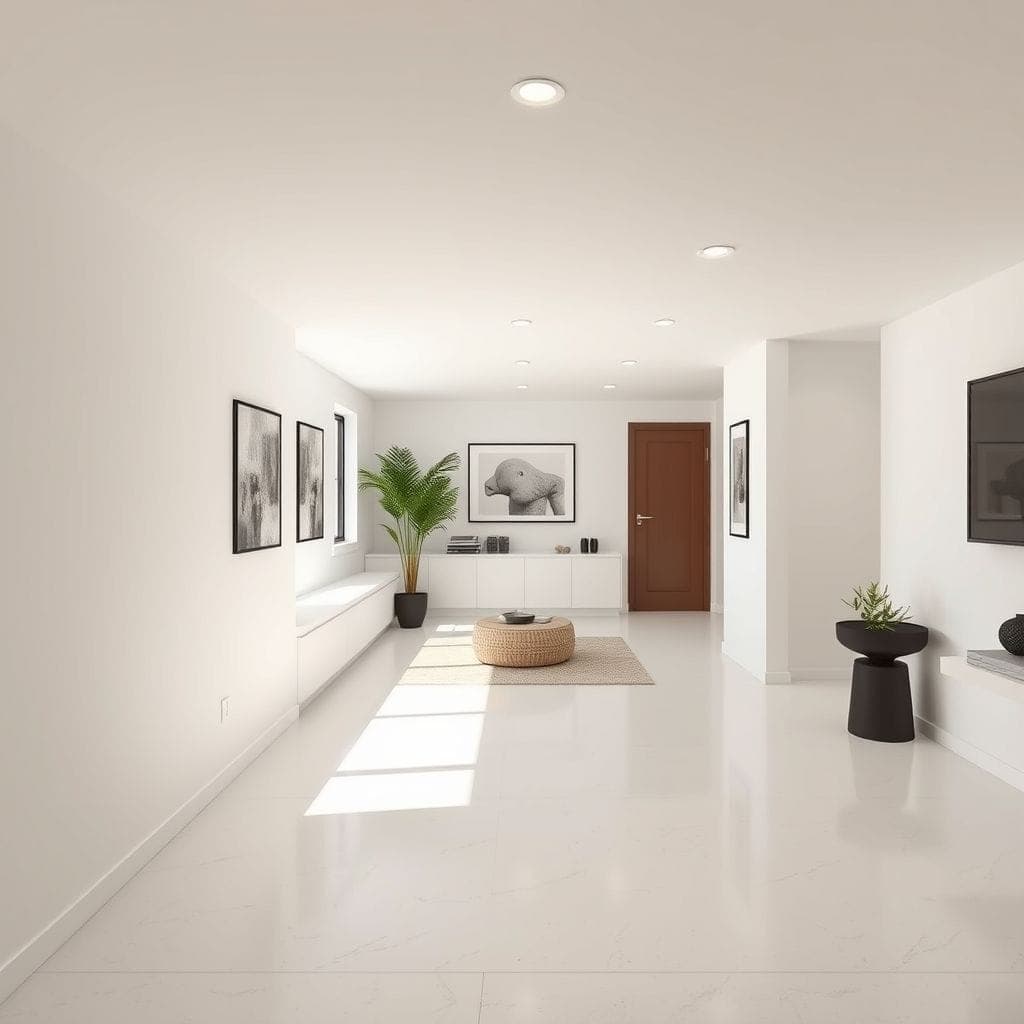 Minimalist Basement design example 4