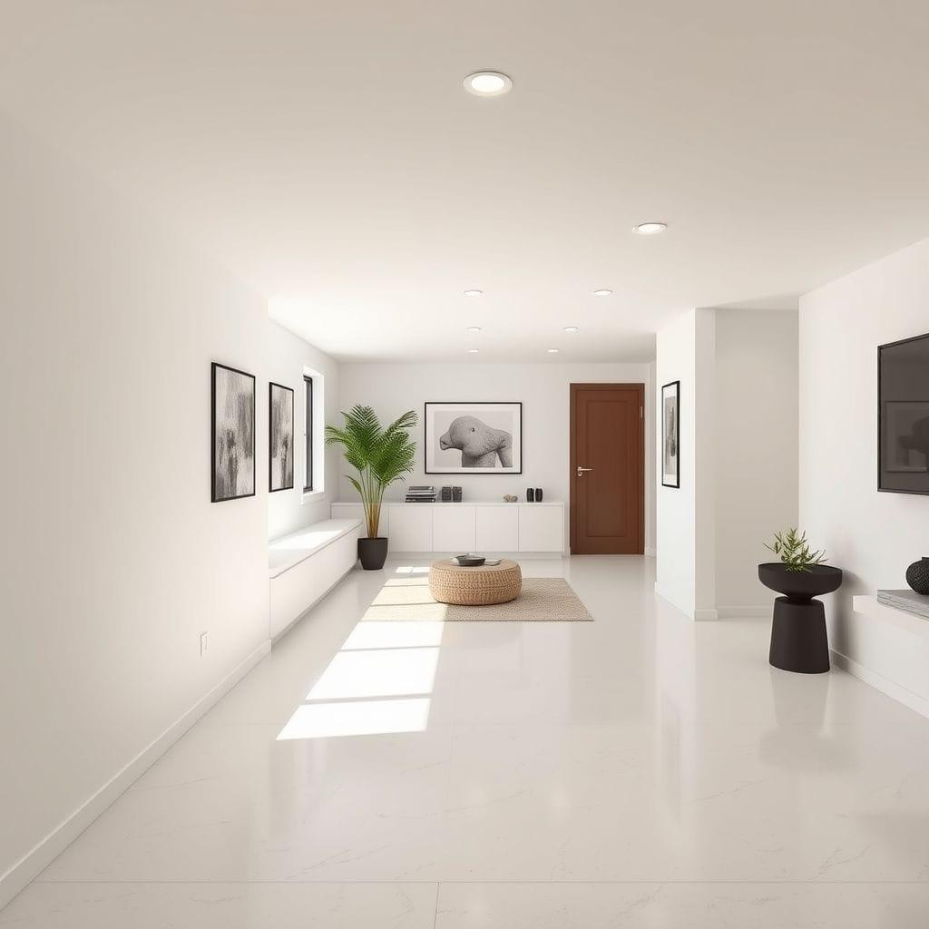 Minimalist Basement design example 4