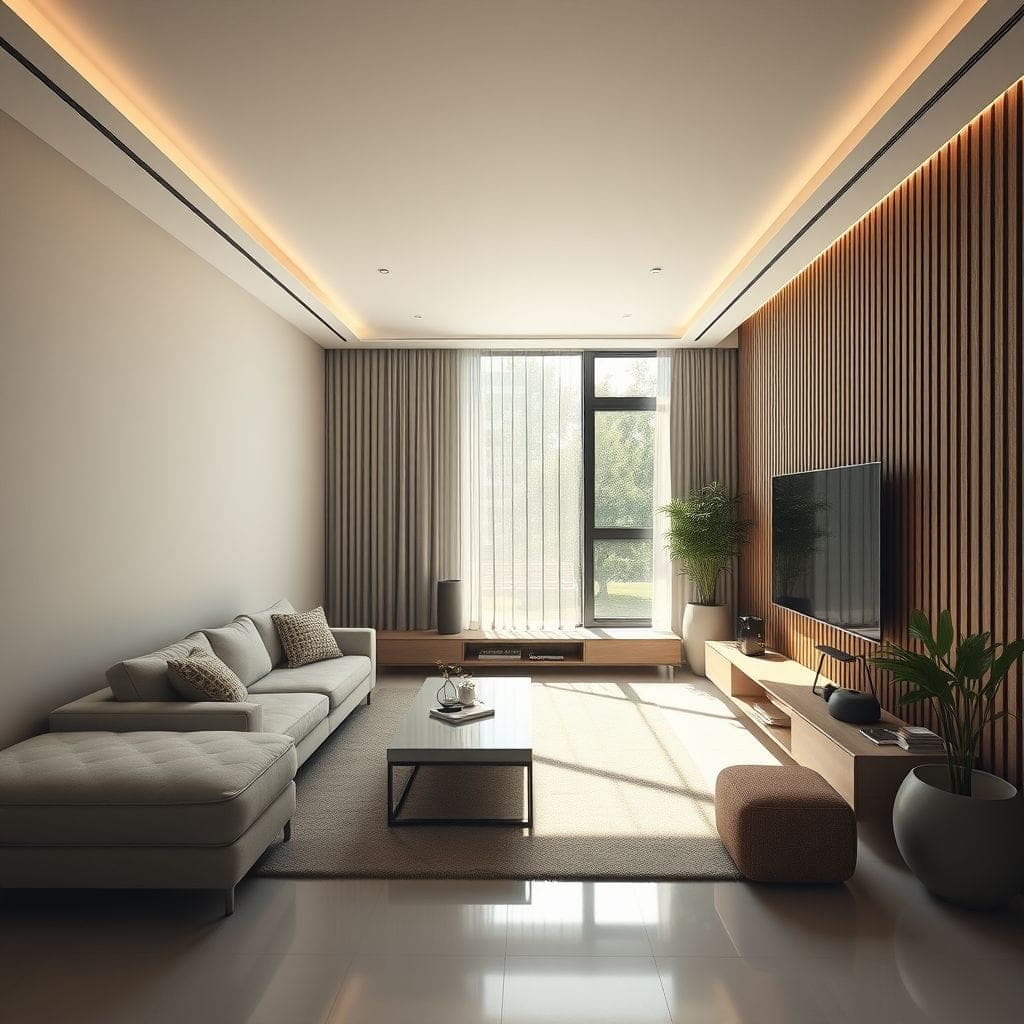 Minimalist Entertainment Room design example 1