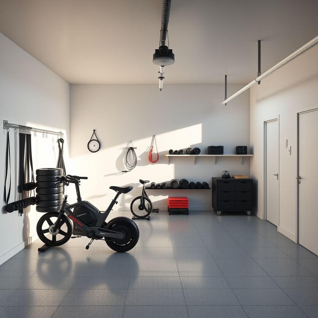Minimalist Garage Gym design example 3