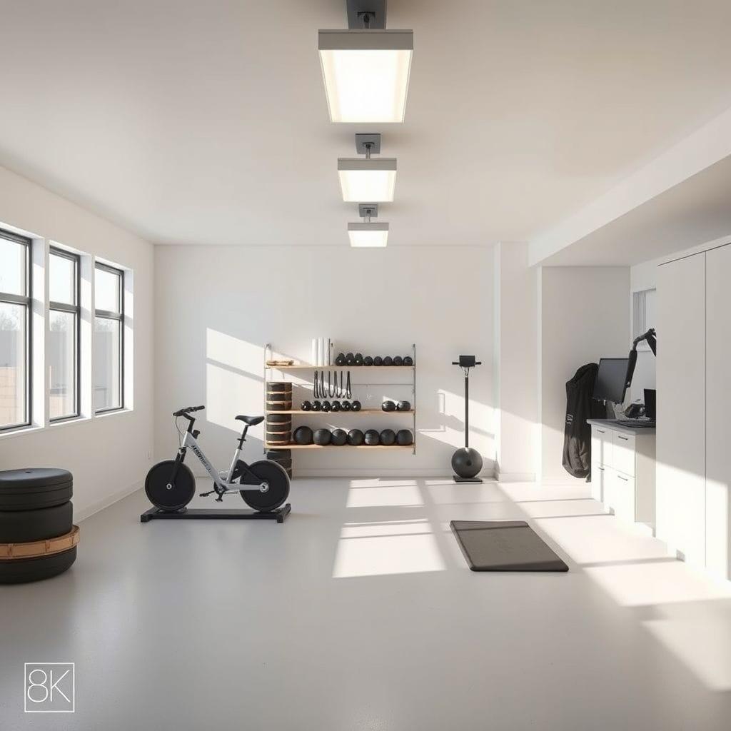 Minimalist Garage Gym design example 4