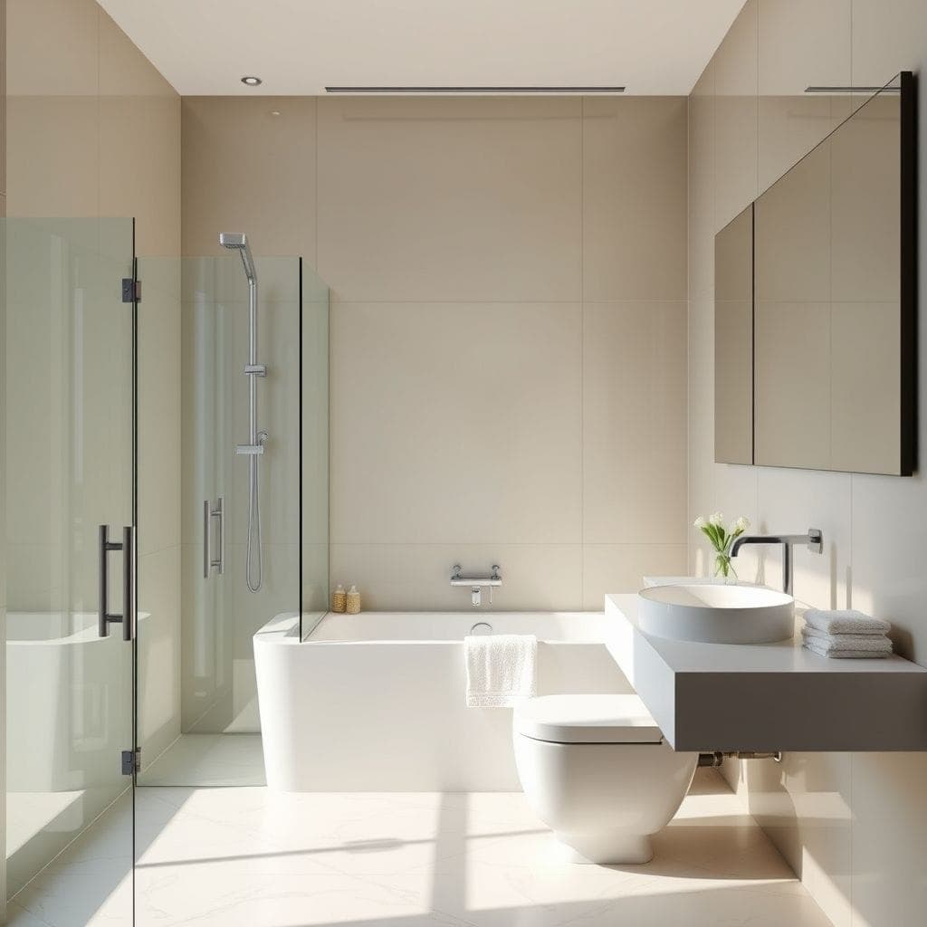 Minimalist Hotel Bathroom design example 3