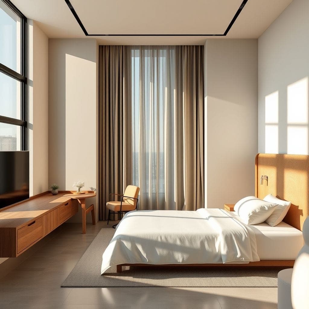 Minimalist Hotel Room design example 1
