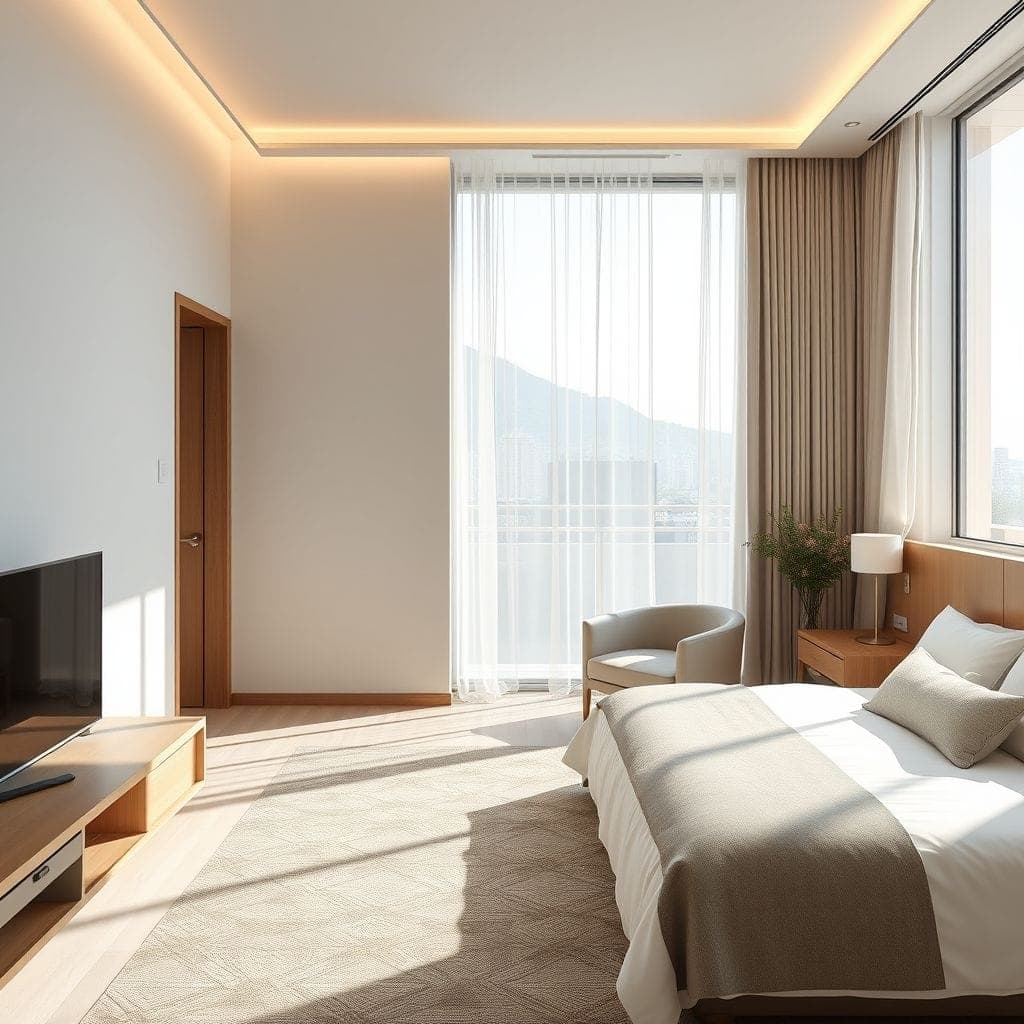 Minimalist Hotel Room design example 3