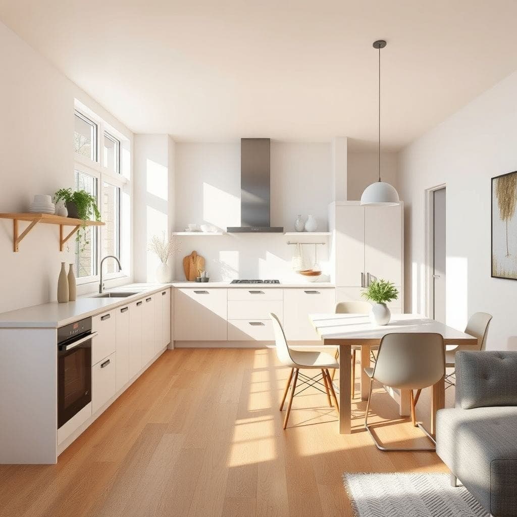 Minimalist Kitchen Living Combo design example 3