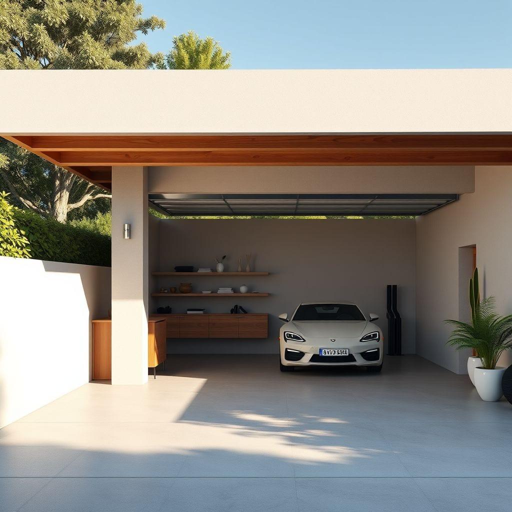 Minimalist Outdoor Garage design example 3