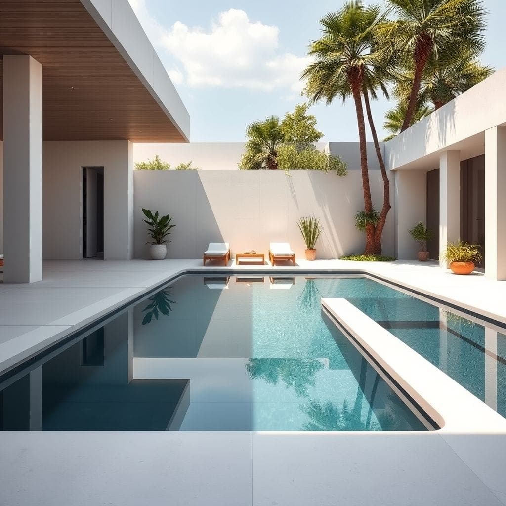 Minimalist Outdoor Pool Area design example 3