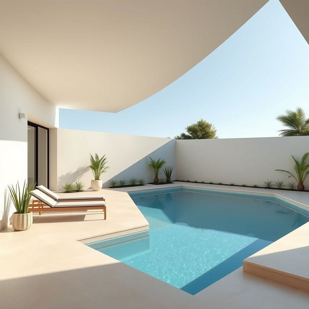Minimalist Outdoor Pool Area design example 4