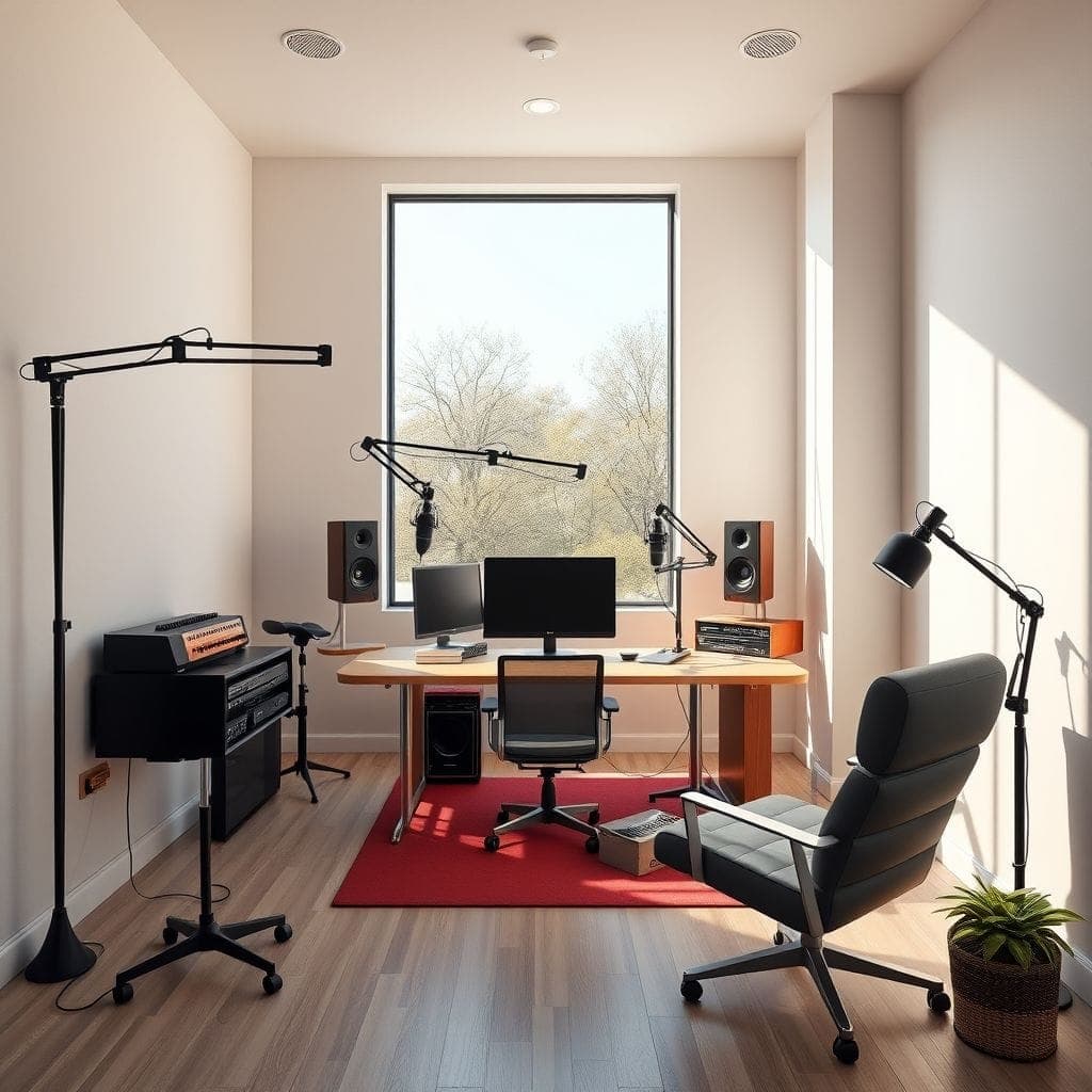 Minimalist Podcast Studio design example 2