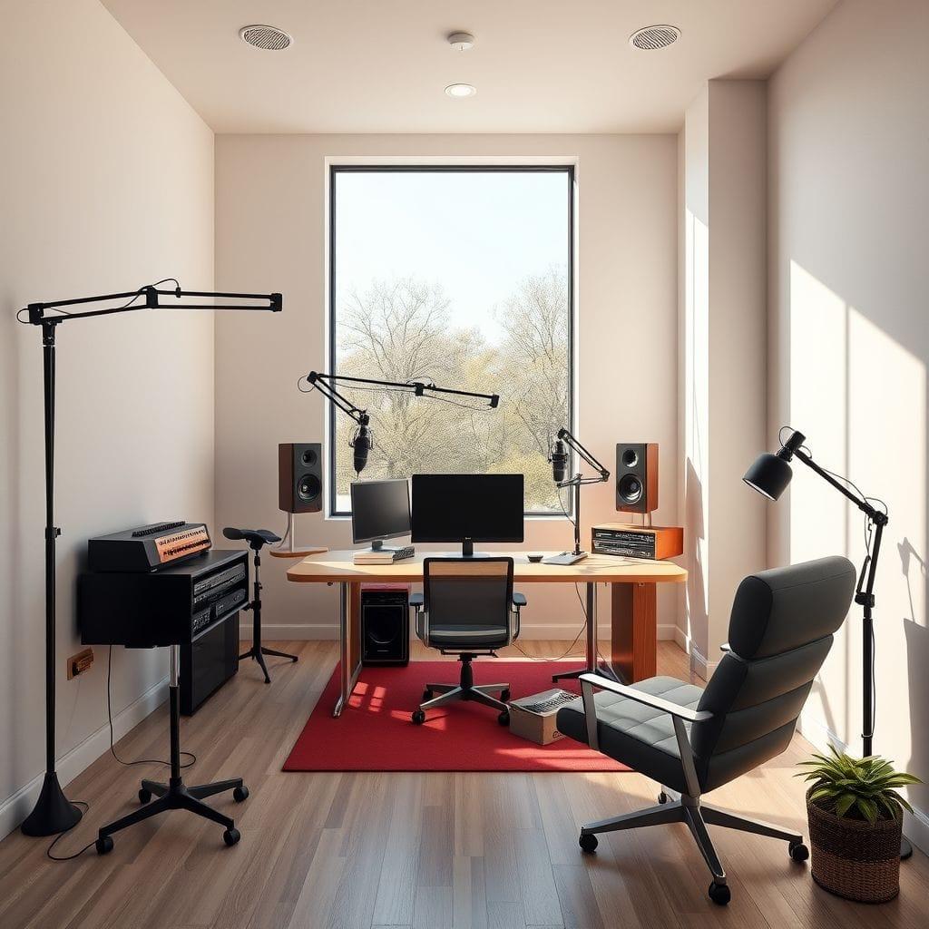 Minimalist Podcast Studio design example 2