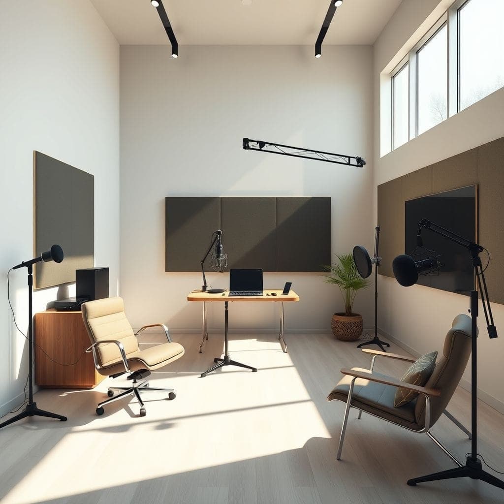 Minimalist Podcast Studio design example 3