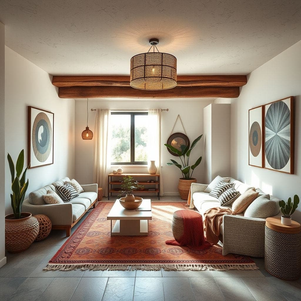 Modern Boho Basement design example 1