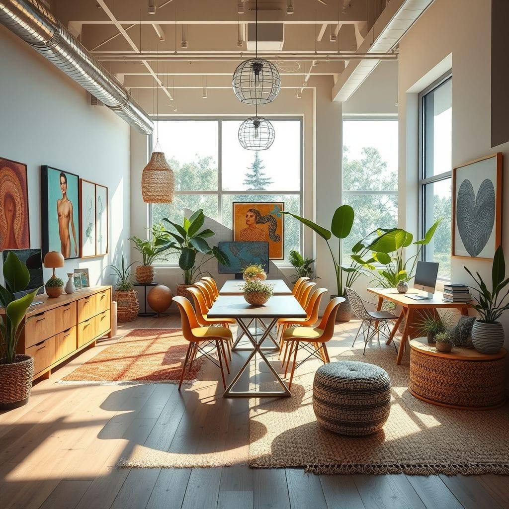 Modern Boho Coworking Space design example 2