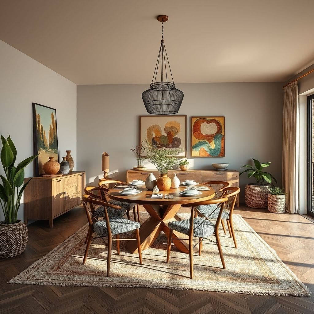 Modern Boho Dining Room design example 1