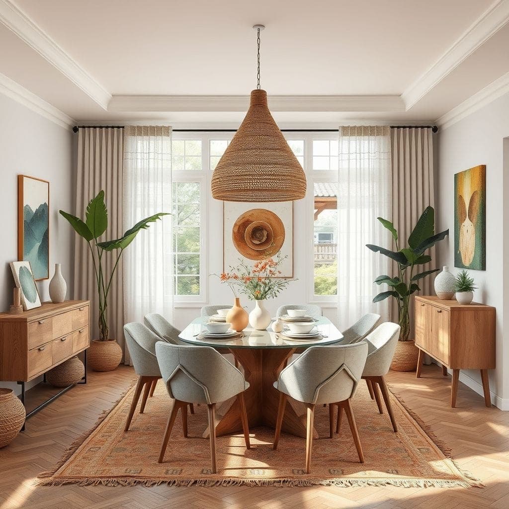 Modern Boho Dining Room design example 3