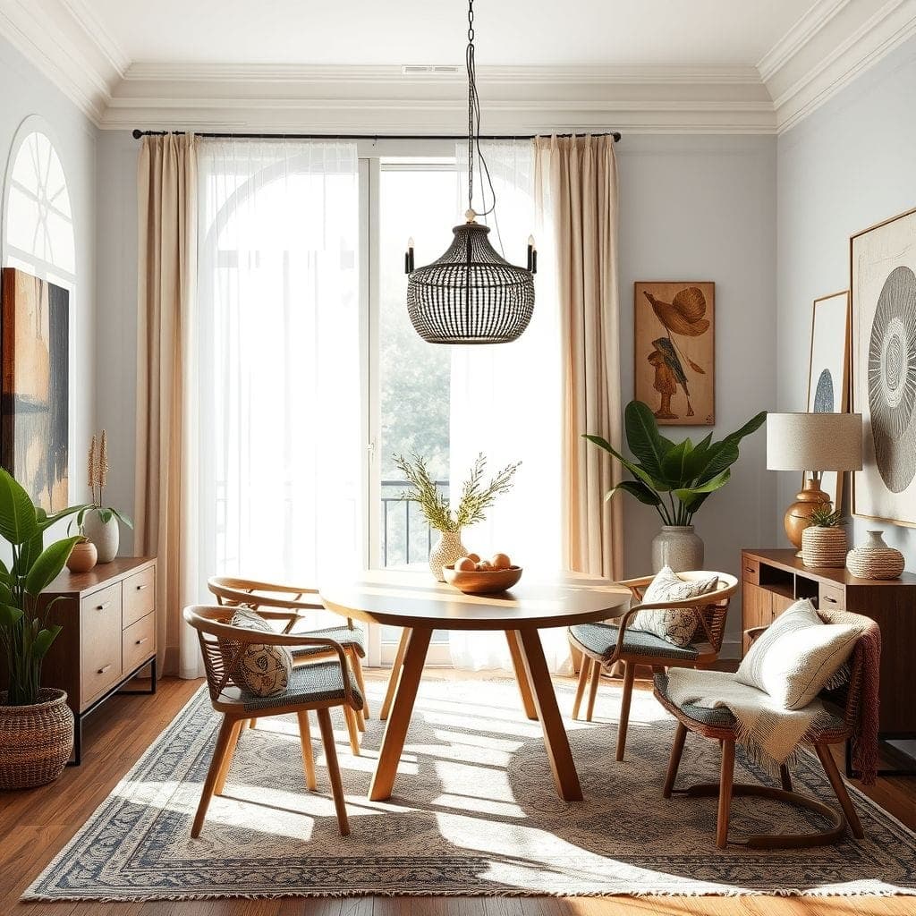 Modern Boho Dining Room design example 4