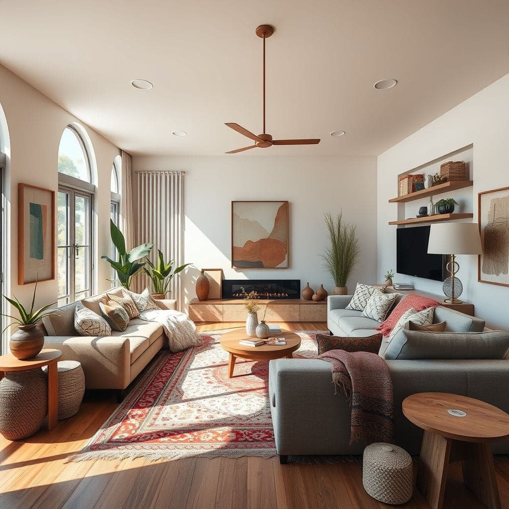 Modern Boho Entertainment Room design example 2