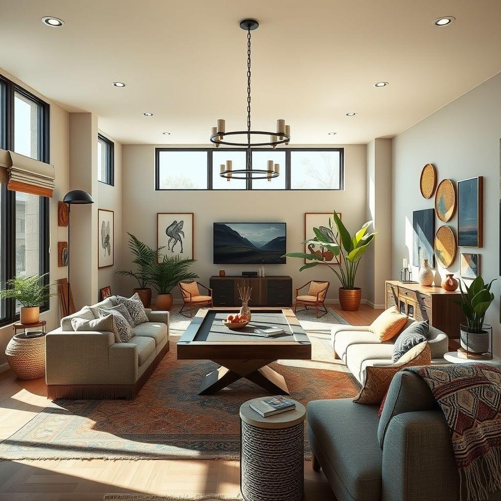 Modern Boho Game Room design example 1
