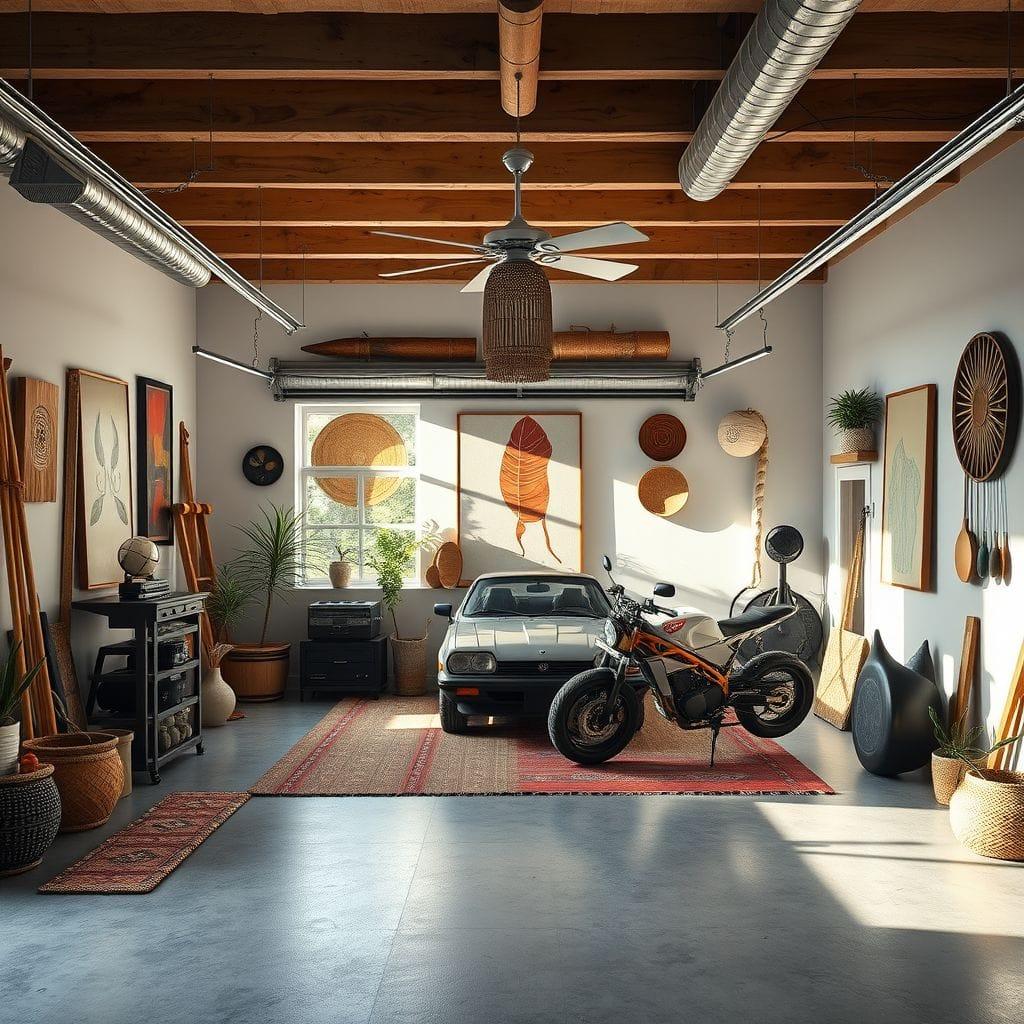 Modern Boho Garage Gym design example 3