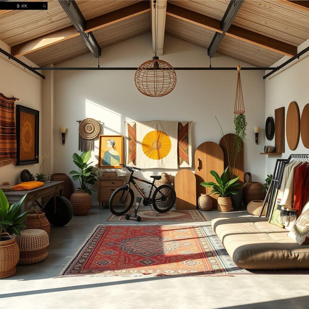 Modern Boho Garage Gym design example 4