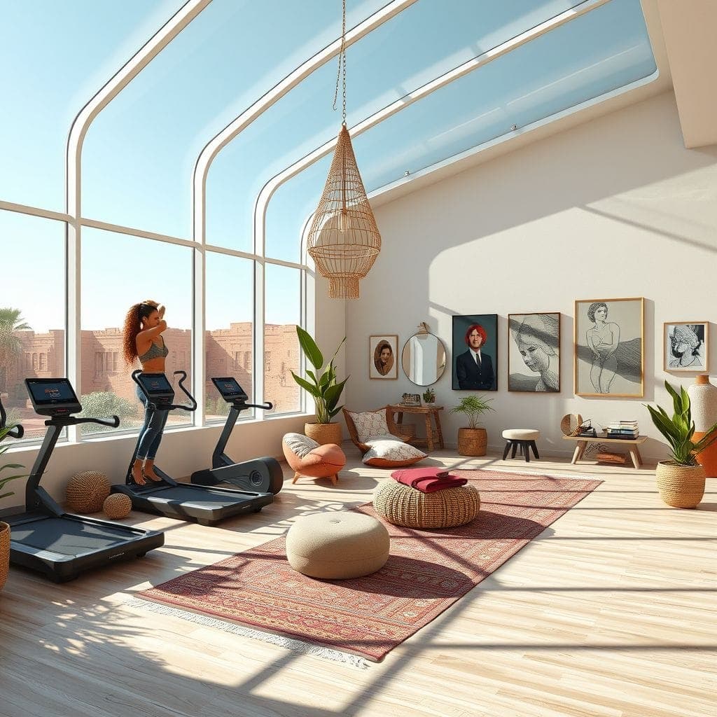 Modern Boho Gym design example 1