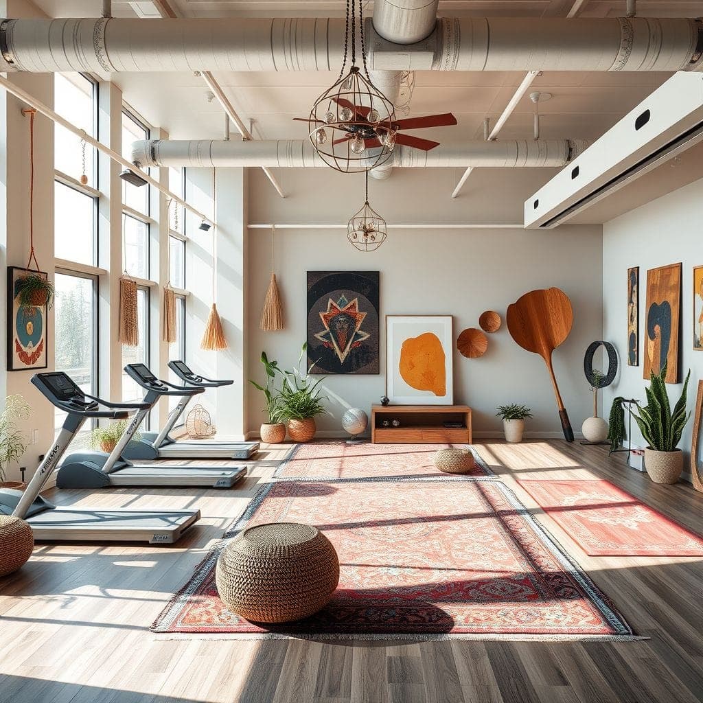 Modern Boho Gym design example 2