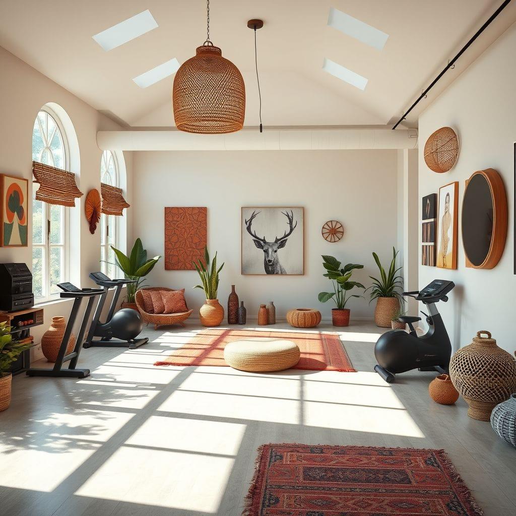 Modern Boho Home Gym design example 2