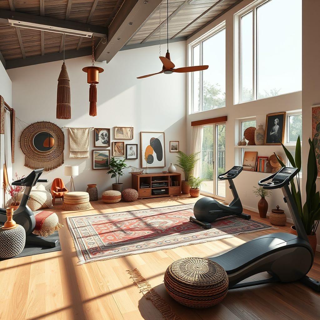 Modern Boho Home Gym design example 4