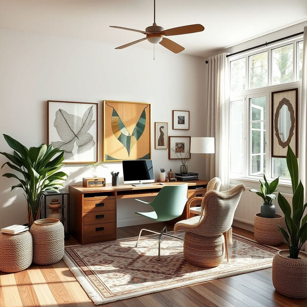 Modern Boho Home Office design example 2