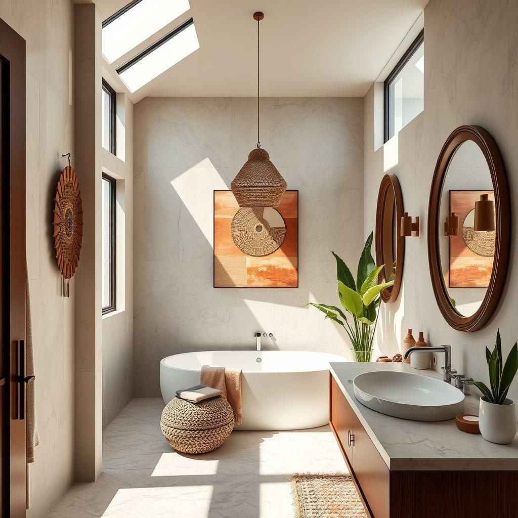 Modern Boho Hotel Bathroom design example 1