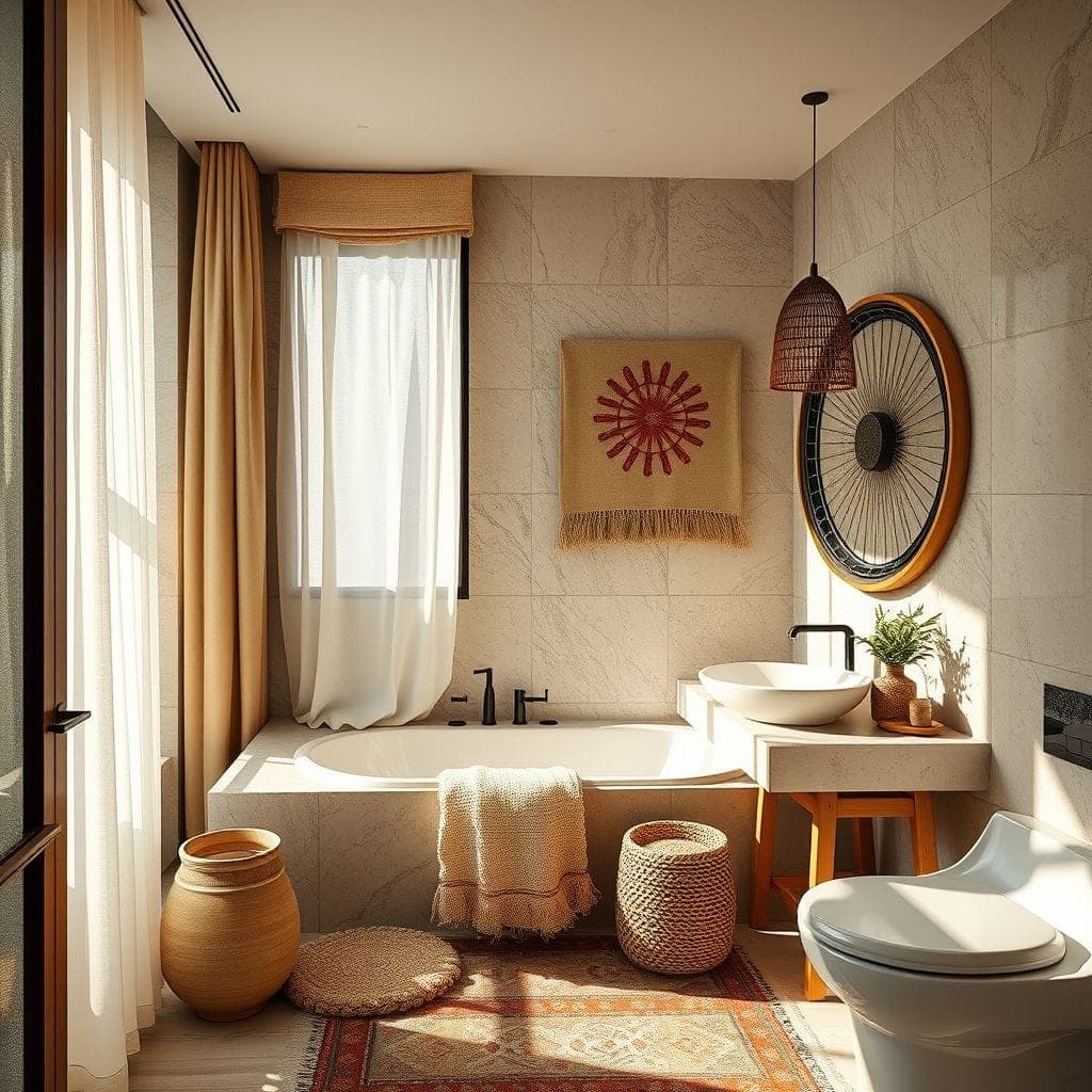 Modern Boho Hotel Bathroom design example 2