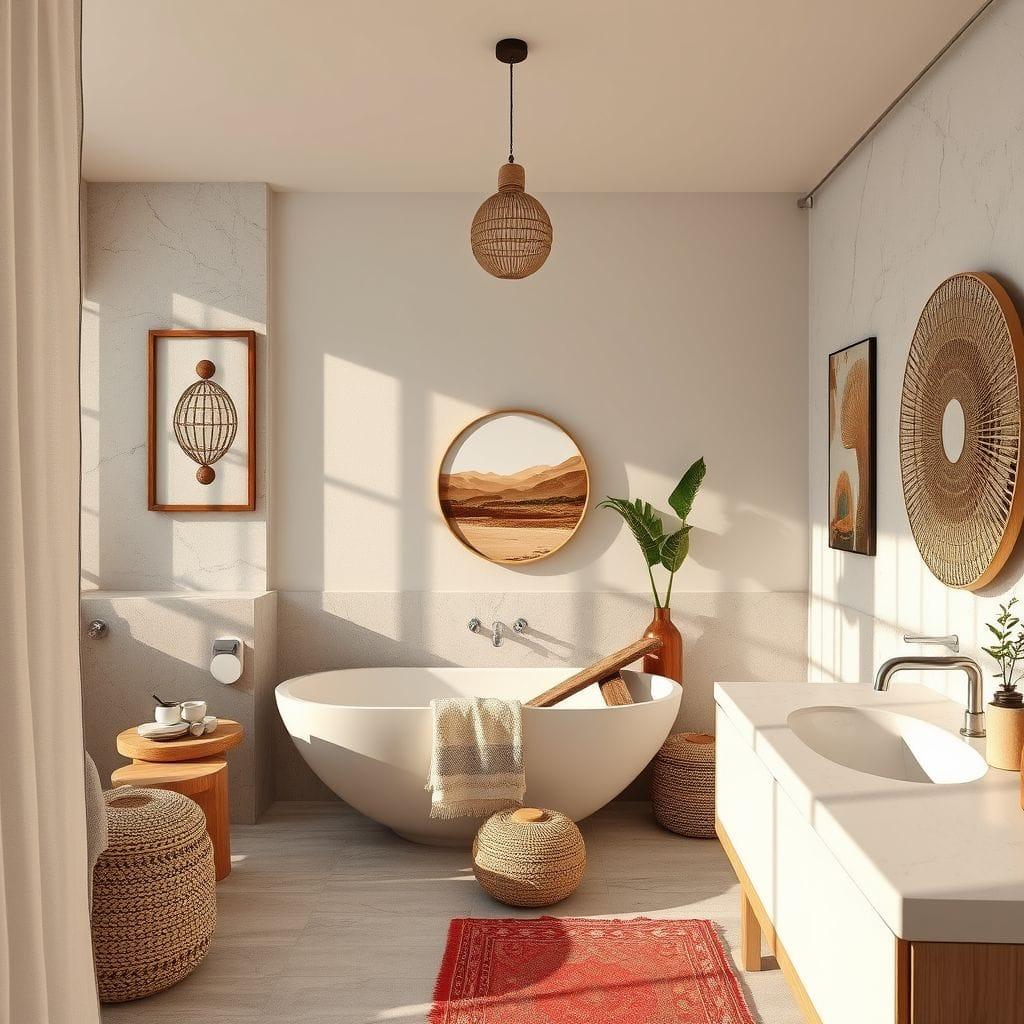 Modern Boho Hotel Bathroom design example 3