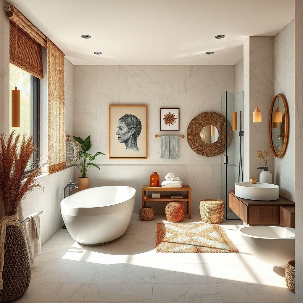 Modern Boho Hotel Bathroom design example 4