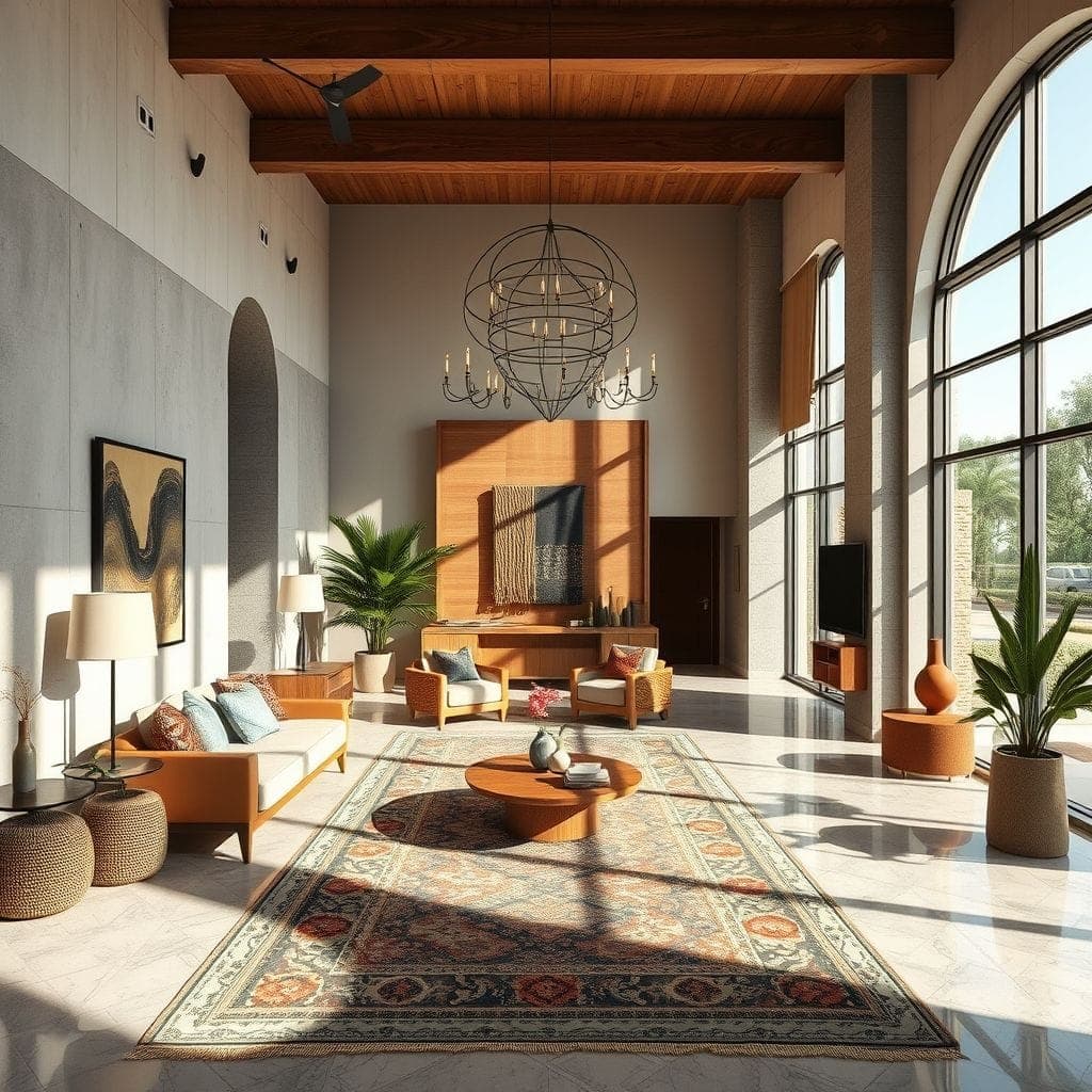Modern Boho Hotel Lobby design example 2