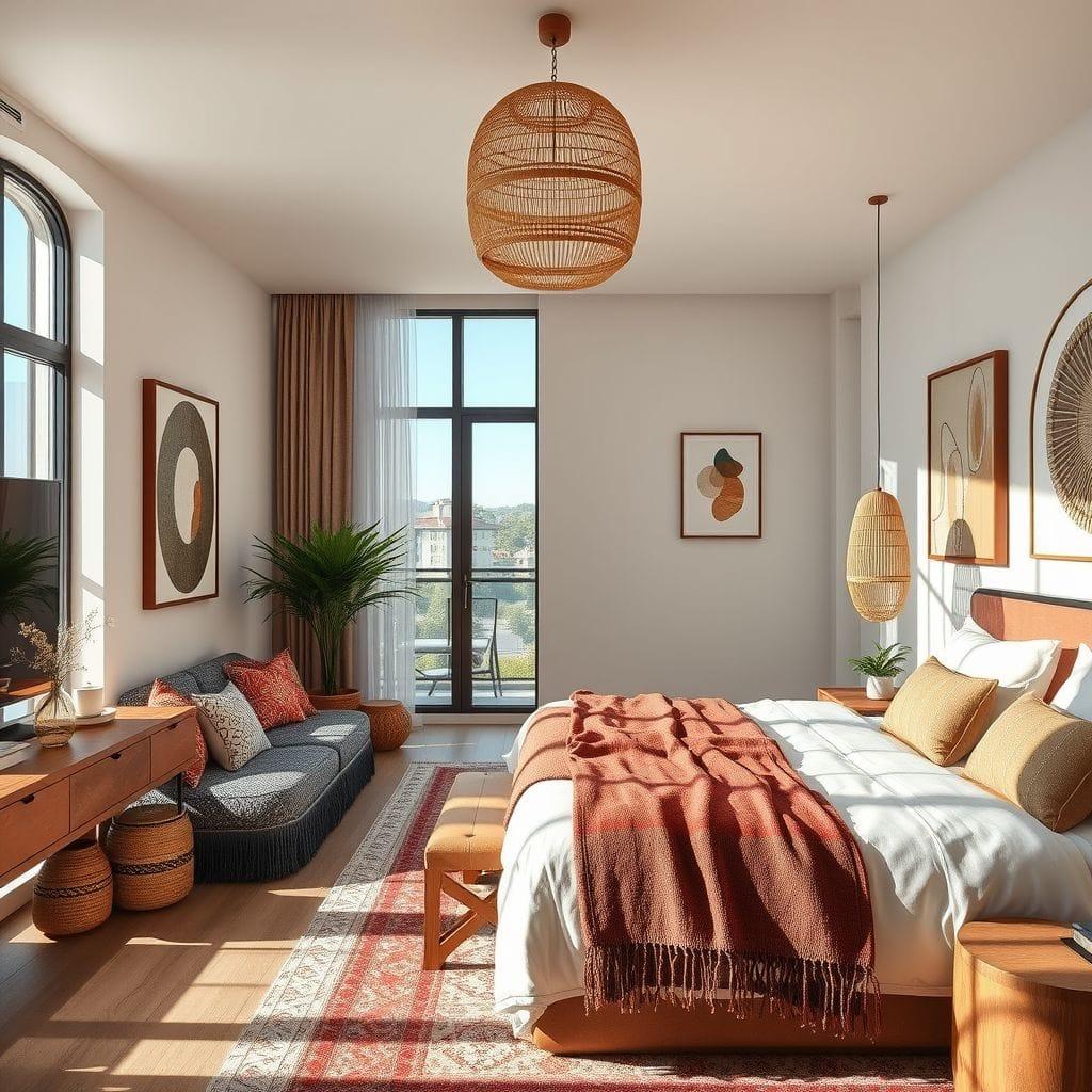 Modern Boho Hotel Room design example 2