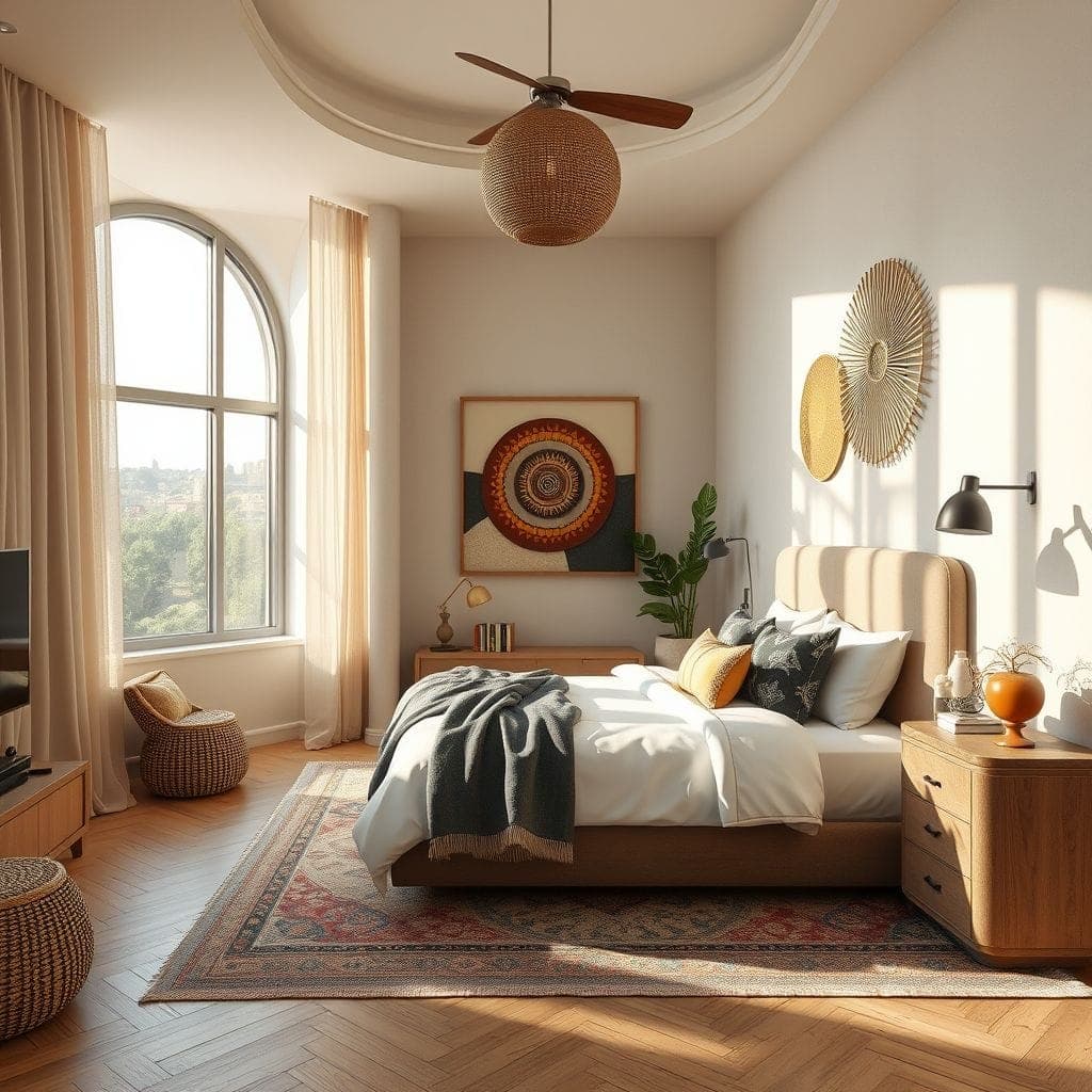 Modern Boho Hotel Room design example 4