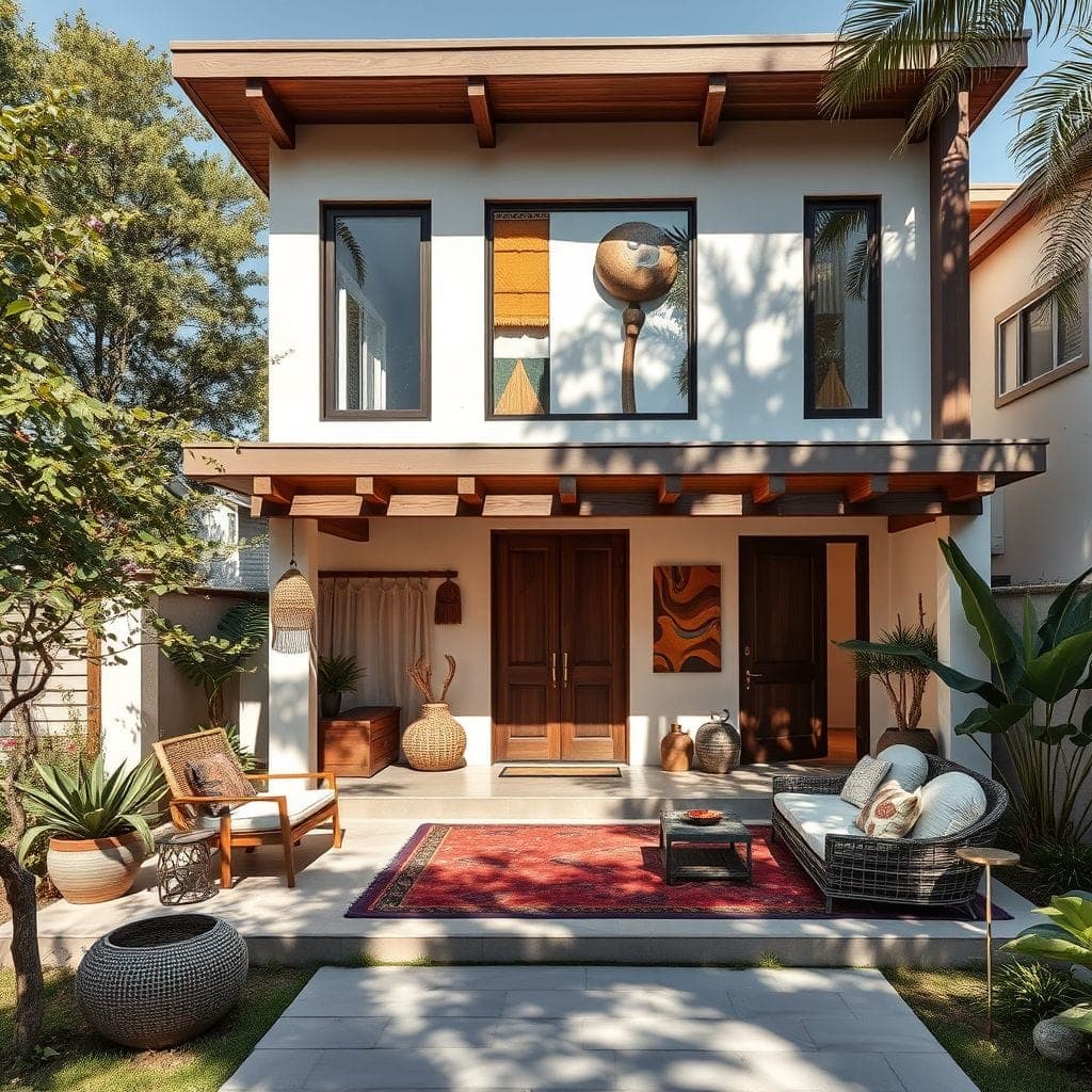 Modern Boho House Exterior design example 4