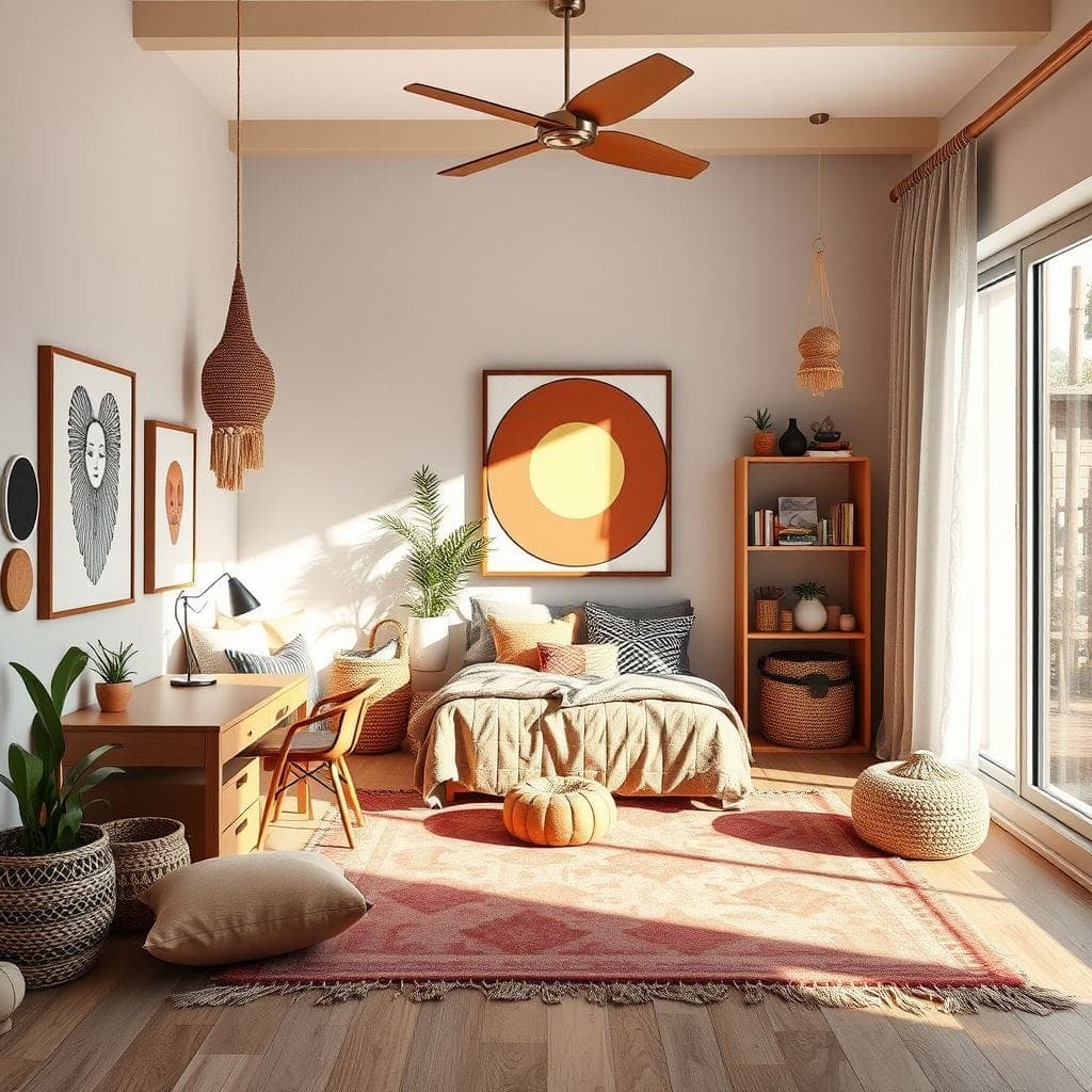 Modern Boho Kids Room design example 1