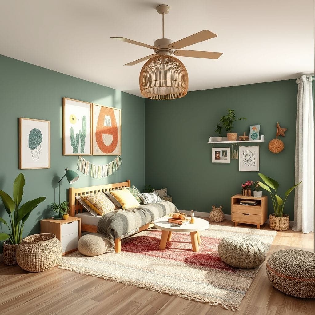 Modern Boho Kids Room design example 4